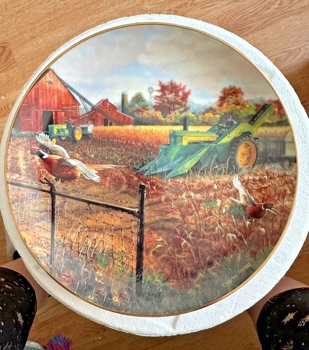 John Deere Plate Set Danbury Mint 8 Piece Collector Farm Tractor Vtg